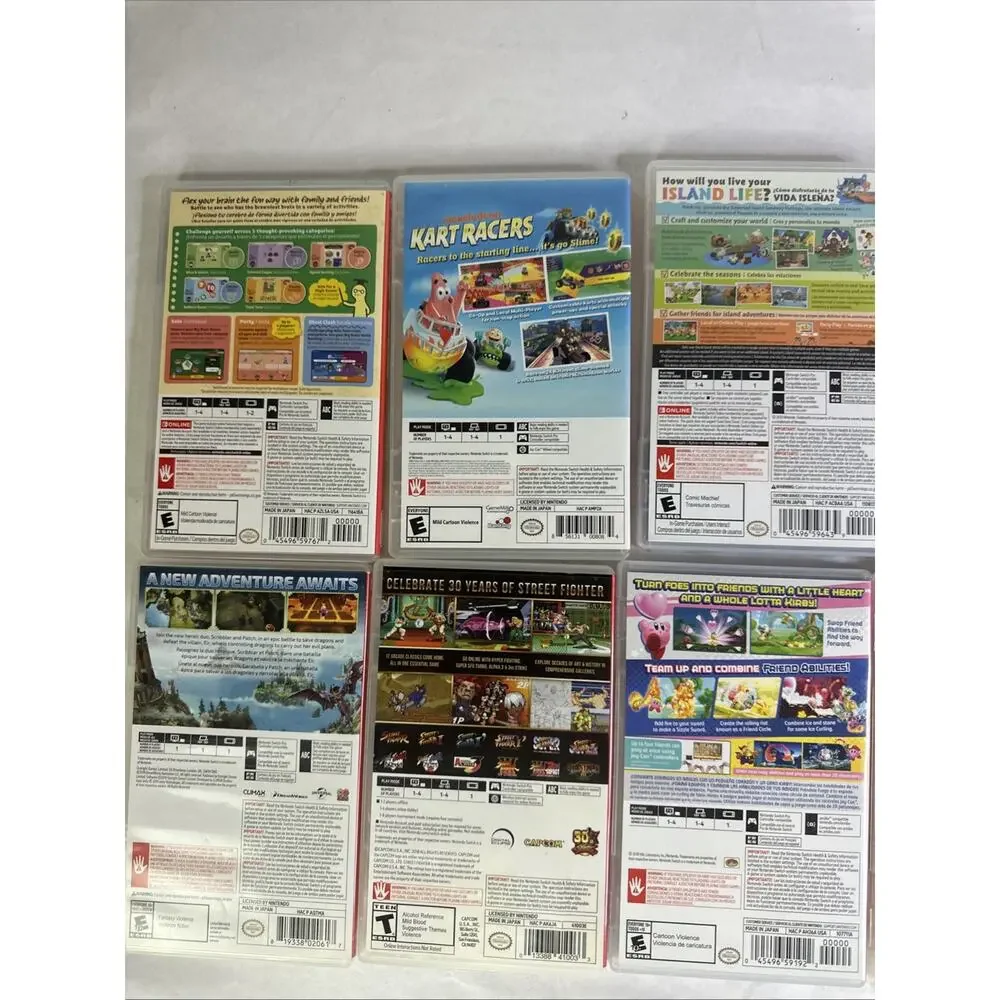 Nintendo Switch Empty Game Case Lot Of 10, NO GAMES,Lego , street fighter ET
